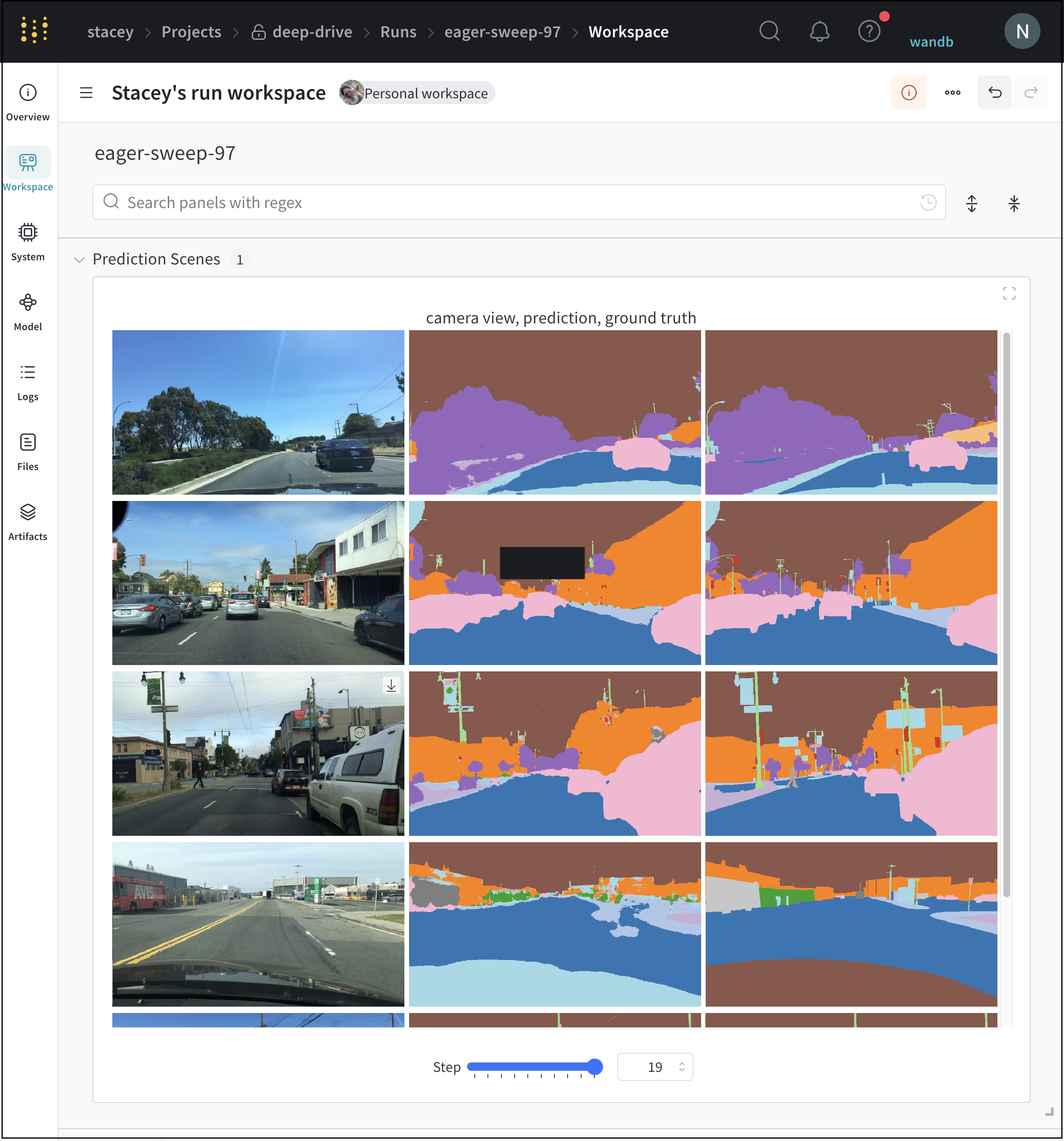 Run workspace tab