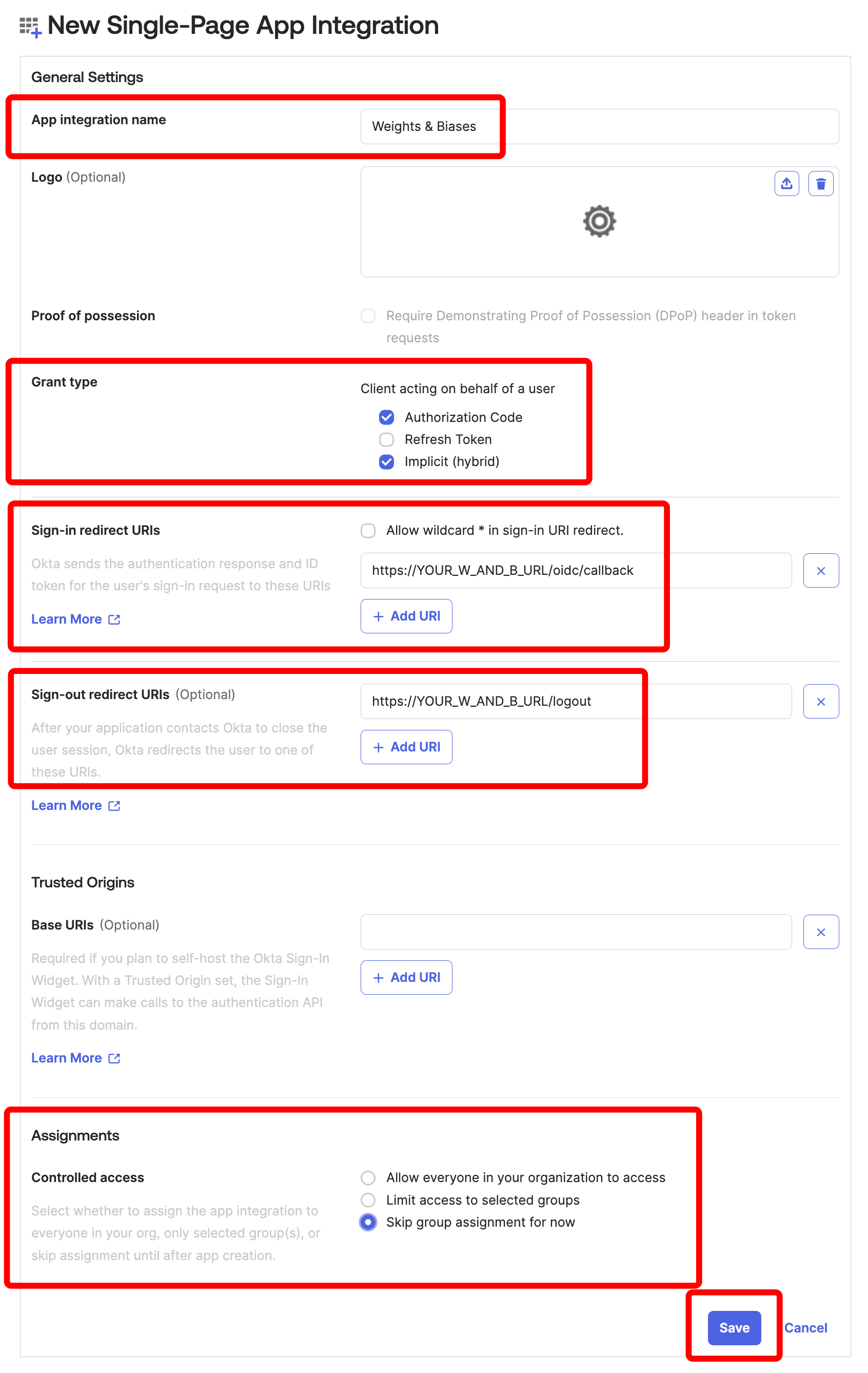 Single-Page App configuration