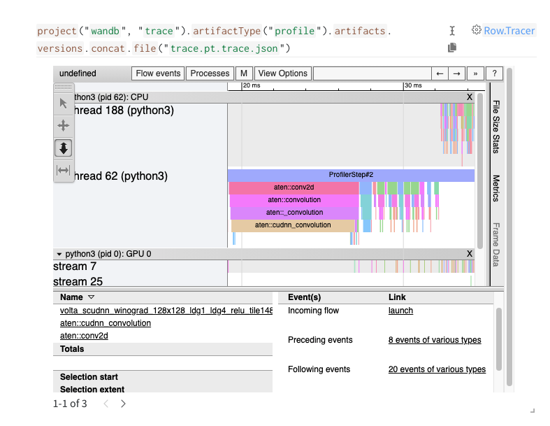 PyTorch execution traces