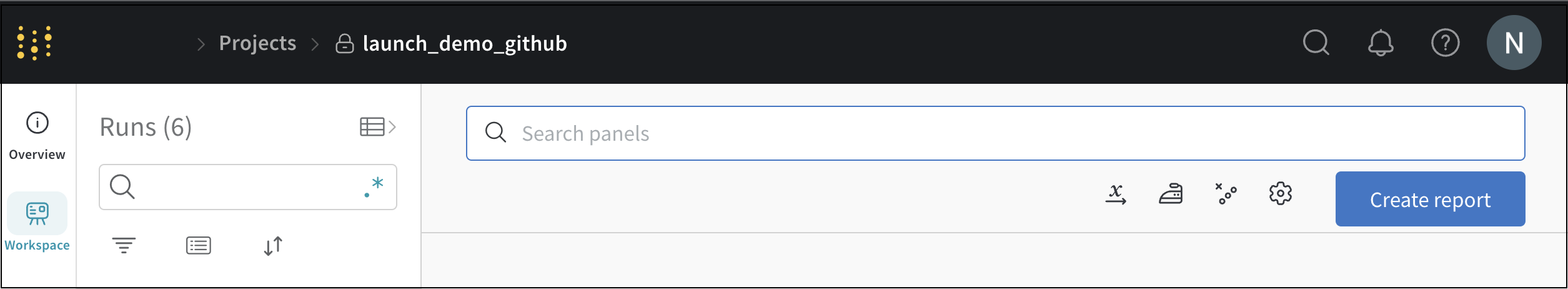 Create report button