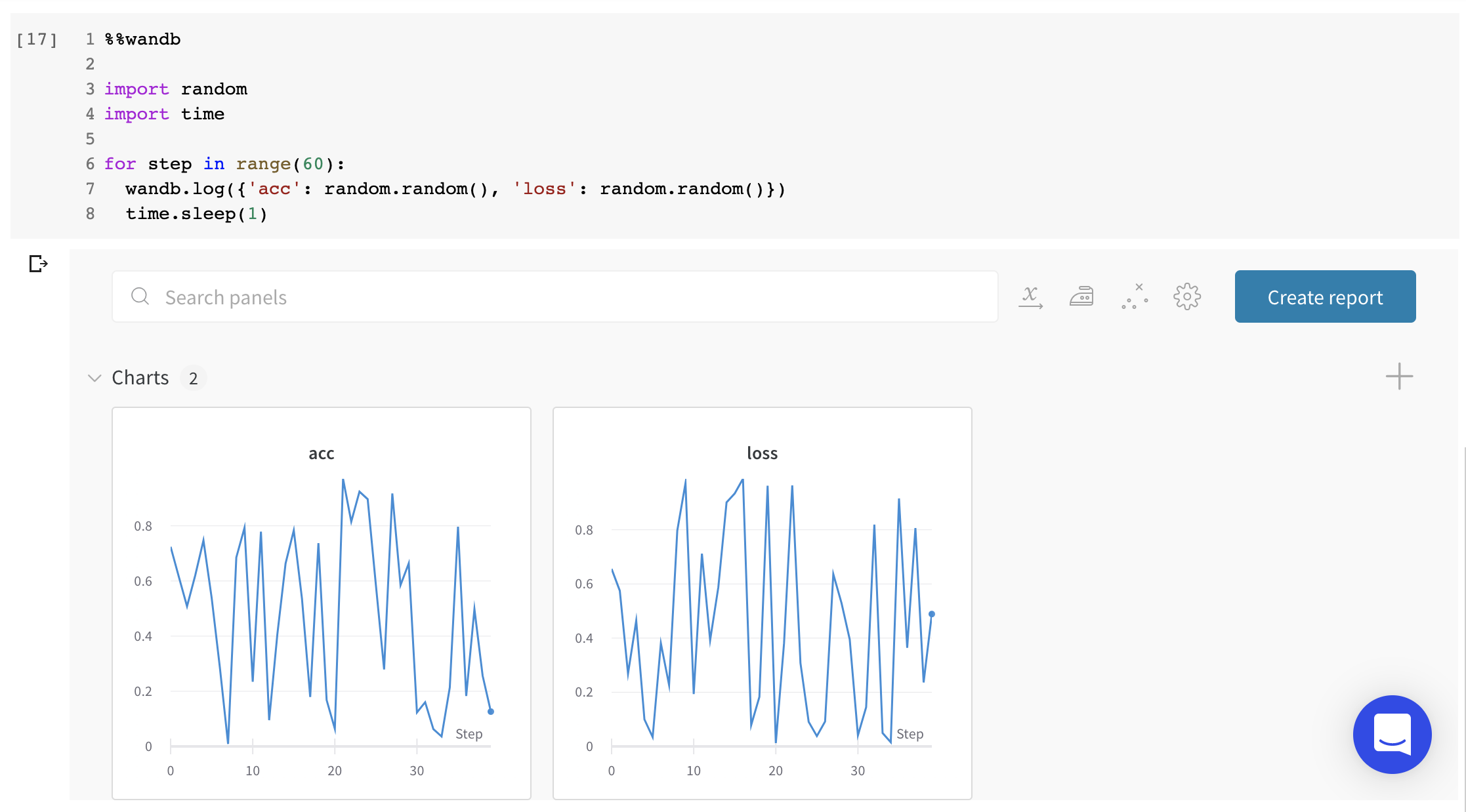 Jupyter W&B widget