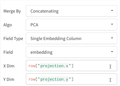 Single embedding column